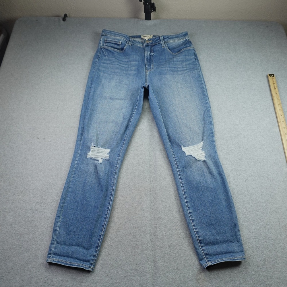 L'AGENCE Jeans Womens 31 Blue Margot Distressed Skinny Syracuse High Rise